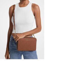 Michael Kors Jet Set Large Crossbody Brown NWT